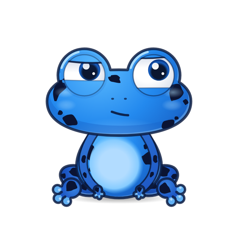 Ribbit the frog looking curious